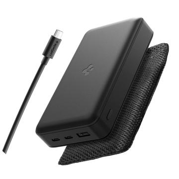 Spigen EA3020 Powerbank 20000mAh med 2x USB-C- og USB-A-porter - svart