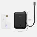 Spigen Essential EA3010BT Powerbank 10000mAh med USB-C-kabel - svart