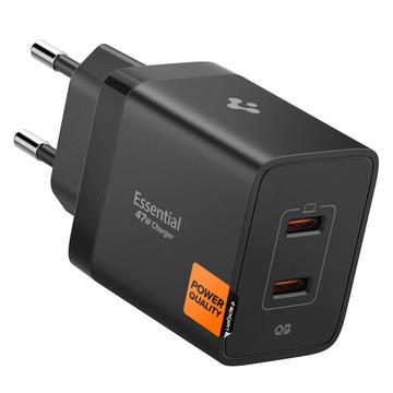 Spigen Essential EE472EU Dual USB-C hurtiglader 47W - svart