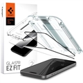 iPhone 15 Pro Spigen Glas.tR Ez Fit Full Cover Beskyttelsesglass - 2 Stk. - Svart Kant