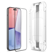 iPhone 15 Pro Spigen Glas.tR Ez Fit Full Cover Beskyttelsesglass - 2 Stk. - Svart Kant