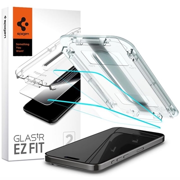 iPhone 15 Pro Spigen Glas.tR Ez Fit Skjermbeskytter - 2 Stk.