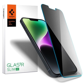 Spigen Glas.tR Slim Privacy iPhone 13/13 Pro/14/16e Skjermbeskytter