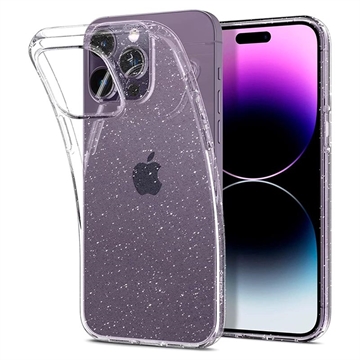 Spigen Liquid Crystal Glitter iPhone 14 Pro Max Deksel - Gjennomsiktig