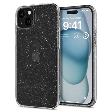 iPhone 15 Plus Spigen Liquid Crystal Glitter Deksel - Gjennomsiktig