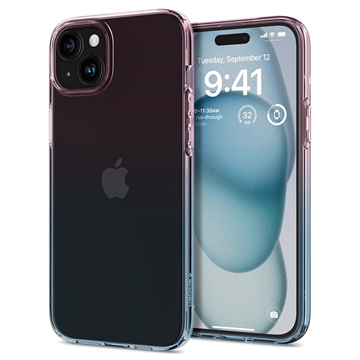 iPhone 15 Spigen Liquid Crystal TPU Deksel - Rosa / Blå