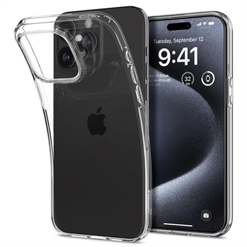 iPhone 15 Pro Spigen Liquid Crystal TPU Deksel - Gjennomsiktig