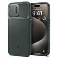 iPhone 15 Pro Max Spigen Optik Armor Mag Deksel - Mørkegrønn