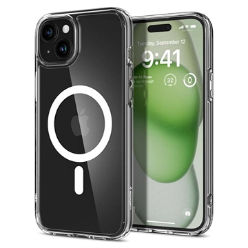 iPhone 15 Spigen Ultra Hybrid Mag Deksel - Hvit / Gjennomsiktig