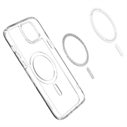 iPhone 15 Spigen Ultra Hybrid Mag Deksel - Hvit / Gjennomsiktig