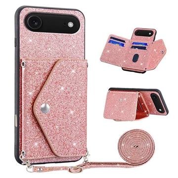 iPhone Air Stardust Deksel med Kortlomme - Rosa