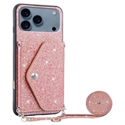 iPhone 17 Pro Max Stardust Deksel med Kortlomme - Rosa