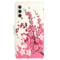 Samsung Galaxy A34 5G Style Series Lommebok-deksel - Rosa Blomster