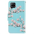 Style-serien Samsung Galaxy A42 5G Lommebok-deksel - Rosa Blomster