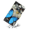 Style Series Samsung Galaxy Note20 Ultra Lommebok-deksel - Blå Sommerfugl