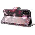 iPhone X / iPhone XS Style-serien Lommebok-deksel - Sommerfugler / Blomster