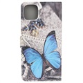 Style Series iPhone 11 Lommebok-deksel - Blå Sommerfugl