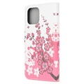 Style-serien iPhone 13 Mini Lommebok-deksel - Rosa Blomster