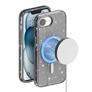 iPhone 16e Stylish Glitter Series Hybrid-deksel - MagSafe-kompatibel - Svart
