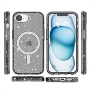 iPhone 16e Stylish Glitter Series Hybrid-deksel - MagSafe-kompatibel - Svart