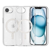 iPhone 16e Stylish Glitter Series Hybrid-deksel - MagSafe-kompatibel - Hvit