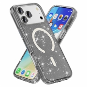 iPhone 18 Pro Max Stylish Glitter Series Hybrid-deksel - MagSafe-kompatibel - Svart