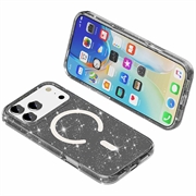 iPhone 18 Pro Max Stylish Glitter Series Hybrid-deksel - MagSafe-kompatibel - Svart