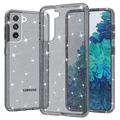 Samsung Galaxy S21 5G Stylish Glitter Series Hybrid-deksel - Grå