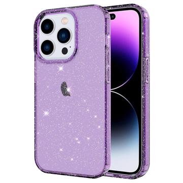 Stylish Glitter Series iPhone 14 Pro TPU-deksel - Lilla