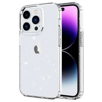 Stylish Glitter Series iPhone 14 Pro TPU-deksel - Gjennomsiktig