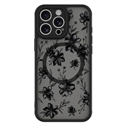 iPhone 15 Pro Max Stilig beskyttende magnetisk-deksel - Blekkblomster