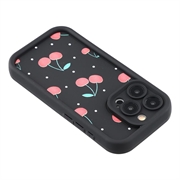 iPhone 12 Pro Stilig støtsikkert TPU-deksel med forhøyede kanter - svart / Kirsebær