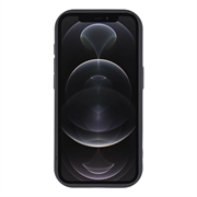 iPhone 12 Pro Max Stilig støtsikkert TPU-deksel med forhøyede kanter - svart / Kirsebær