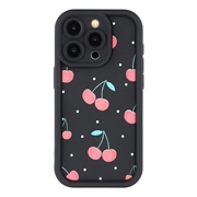 iPhone 12 Pro Max Stilig støtsikkert TPU-deksel med forhøyede kanter - svart / Kirsebær