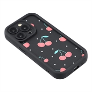 iPhone 12 Pro Max Stilig støtsikkert TPU-deksel med forhøyede kanter - svart / Kirsebær