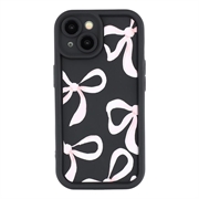 iPhone 14 Plus Stilig støtsikkert TPU-deksel med forhøyede kanter - svart / stor sløyfe