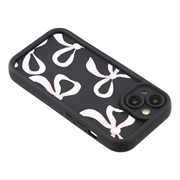 iPhone 14 Plus Stilig støtsikkert TPU-deksel med forhøyede kanter - svart / stor sløyfe