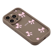 iPhone 14 Pro Stilig støtsikkert TPU-deksel med forhøyede kanter - Brun / sløyfe