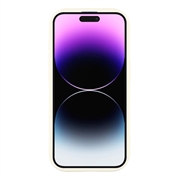 iPhone 14 Pro Max Stilig støtsikkert TPU-deksel med forhøyede kanter - Hvit / sløyfe