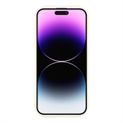 iPhone 14 Pro Stilig støtsikkert TPU-deksel med forhøyede kanter - Hvit / sløyfe