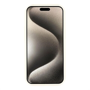 iPhone 15 Plus Stilig støtsikkert TPU-deksel med forhøyede kanter - Hvit / stor sløyfe