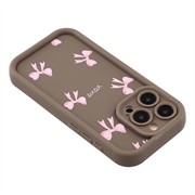 iPhone 15 Pro Max Stilig støtsikkert TPU-deksel med forhøyede kanter - Brun / sløyfe