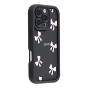 iPhone 16 Pro Stilig støtsikkert TPU-deksel med forhøyede kanter - svart / sløyfe