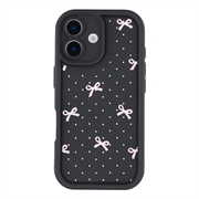 iPhone 17 Stilig støtsikkert TPU-deksel med forhøyede kanter - svart / prikkete sløyfe