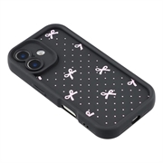 iPhone 17 Stilig støtsikkert TPU-deksel med forhøyede kanter - svart / prikkete sløyfe