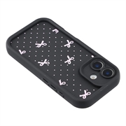 iPhone 17 Stilig støtsikkert TPU-deksel med forhøyede kanter - svart / prikkete sløyfe