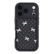 iPhone 17 Pro Max Stilig støtsikkert TPU-deksel med forhøyede kanter - svart / prikkete sløyfe