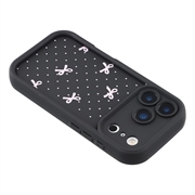 iPhone 17 Pro Max Stilig støtsikkert TPU-deksel med forhøyede kanter - svart / prikkete sløyfe