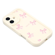 iPhone 17 Stilig støtsikkert TPU-deksel med forhøyede kanter - Hvit / sløyfe