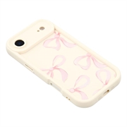 iPhone Air Stilig støtsikkert TPU-deksel med forhøyede kanter - Hvit / stor sløyfe